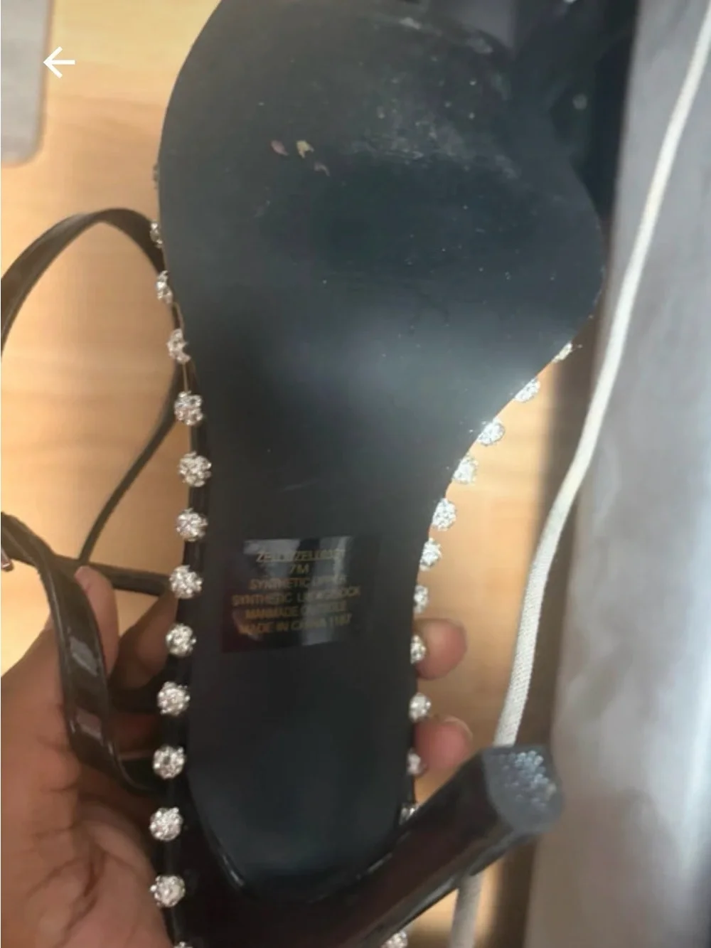 Steve Madden Black Crystal-Trim Strappy Heels